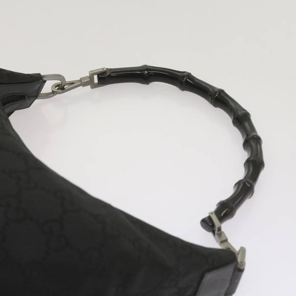 GUCCI Bamboo GG Canvas Hand Bag Black 000 0531 Auth ep3586 - Picture 14 of 16